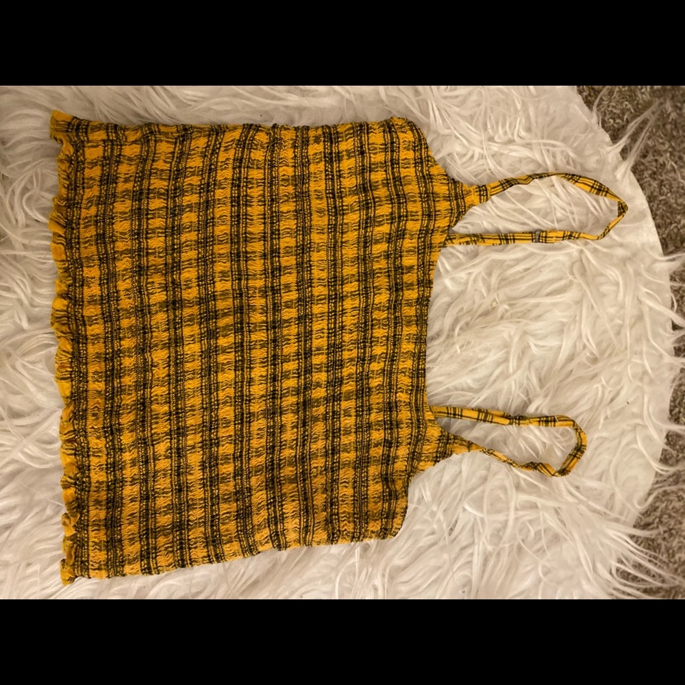 yellow tank top